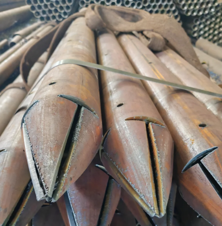 五指山出尖打孔加工无缝注浆钢花管注浆管厂家